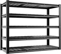 cynnda 5-Tier 60”W x 24”D x 72”H Garage Shelving Storage Shelves 3000LBS Heavy Duty Metal Shelf Adjustable Rack Units Suitable for Garage Basement Warehouse Utility Shelves (Black)