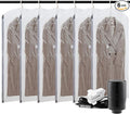 TAILI Hanging Vacuum Sealer Suction Space Saver Storage Bags for Clothes with Electric Air Pump And Rolling Slide Clip for Coats, Closet Organizers, 6 Long