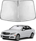 EcoNour Windshield Sunshade for Mercedes-Benz C-Class 2008–2014 | Custom Fit Front Window Sun Shade | Blocks Harmful UV Rays & Reduces Heat | Foldable Sun Visor with Storage Pouch