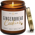Gingerbread Candle, Christmas Candles Scented – ‘Gingerbread Cookies’ Soy Candle, w/Gingerbread, Cinnamon & Vanilla - Infused with Essential Oils I 9oz, 50Hr, Made in USA
