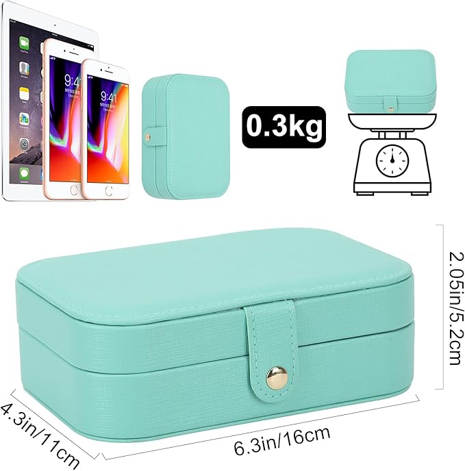 Jewelry Box, Travel Jewelry Organizer Case Small Jewelry Storage and Organizers Craft Containers Travel Mini Organizer/GREEN