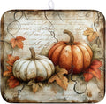 Fall Dish Drying Mat 16x18 Vintage Autumn Pumpkin Maple Leaf Drying Mat for Kitchen Counter Reversible Microfiber Drying Dish Pad Super Absorbent Dish Drainer Rack Mat for Home Coffee Bar Decoration