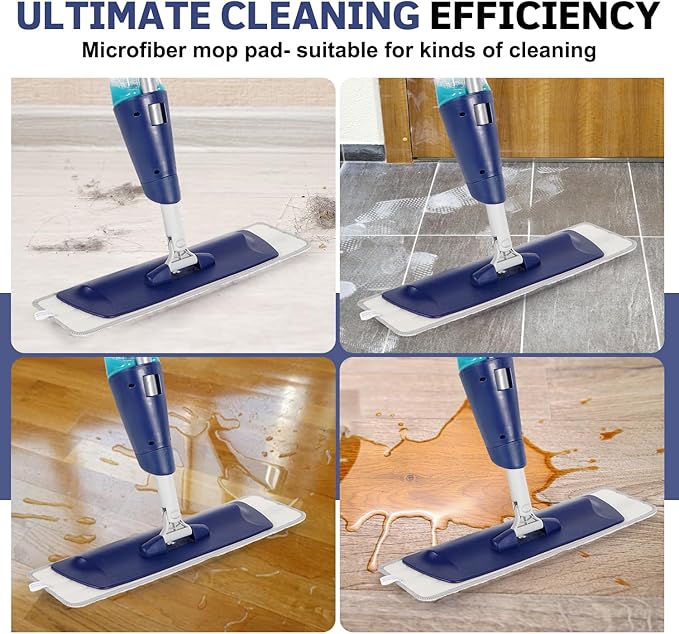 AmaVins 3 Pack Microfiber Cleaning Pads for Bona Mop, Reusable Microfiber Mop Pads for 18 Inch Mop, Hardwood Floor Replacement Cleaning Mop Pads, Machine Washes