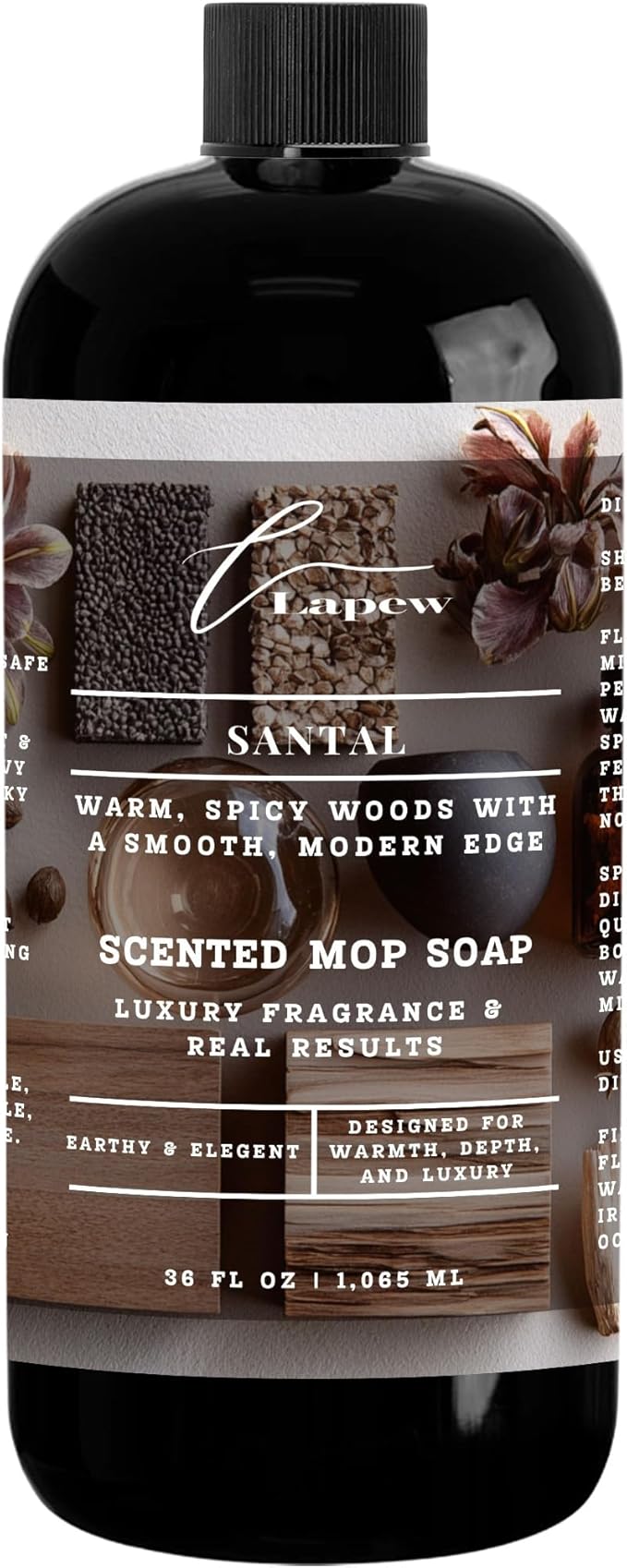 Lapew Santal Scented Mop Soap Concentrate 36 oz | Premium Fragranced Floor Cleaner | Streak-Free | Hard Floor Cleaning Solution | Eco Friendly | Made in USA