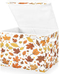 Bolaz Storage Bins with Lids and Handles,Maple Leaf Pattern Storage Box Basket with Cover Collapsible Organizer Containers for Home Closet, Shelves