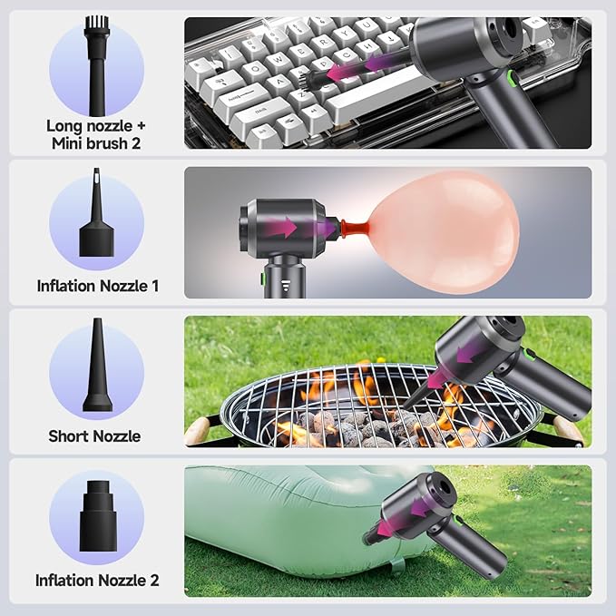 Ytnewin Car Vacuum Portable Cordless, Small Handheld Vacuum Cleaner with 24000PA High Power Suction, Mini Vacuum Cordless Rechargeable with One-Touch Empty, 10-in-1 Hand Vac for Car Home Office Dust