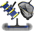 Poolvio Upgraded Pool Cleaning Kit – Weighted Vacuum Head with Wheels, 2-in-1 Pool Brush & Skimmer Net for Easy Debris Removal (No Pole)