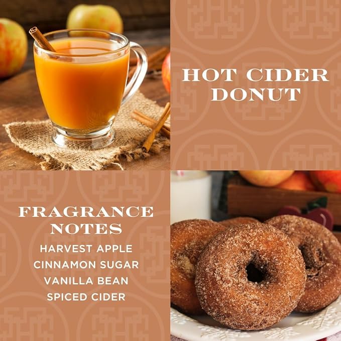 HomeWorx by SLATKIN + CO. Candle- Hot Cider Donut, 18 oz. 4-Wick Premium Scented Jar Candle - 30-55 Hours Burn Time