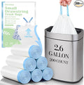 200 Count Small Trash Bags for 2.6-Gallon (10 L) Trash Cans,Thick Pre-separated Garbage Bags,Mini Wastebasket can Liners for Bathroom Bedroom Office(White)