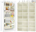 PureSpace 2 Pack 5-Tier Over The Door Organizer with 10 Side Mesh Pockets & Clear Windows, 80 lb Weight Capacity Hanging Storage for Bathroom, Bedroom, Nursery, Kitchen, Organizer Toys (Clear Grey)