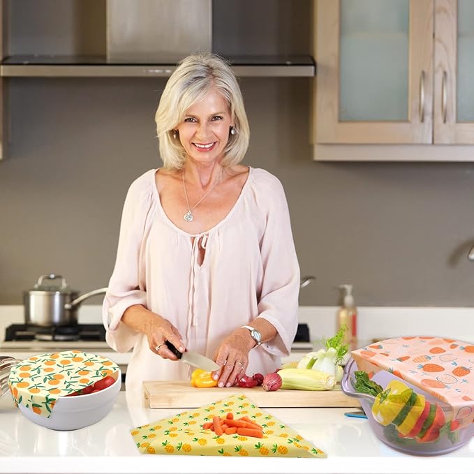 Reusable Beeswax Wrap - 9 Pack Beeswax Wraps for Food, Eco-Friendly Beeswax Food Wraps, Bread Sandwich Food Wrap - Organic, Sustainable, Zero Waste, Plastic-Free Food Storage, 1XL, 3M, 5S