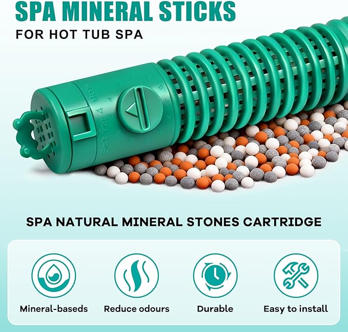 3Pack Replacement Mineral Stick for Frog Filter Mate – Prefilled Spa Mineral Cartridge Insert for Hot Tubs & Spas, Fits Most Filters, Reduces Chlorine/Bromine Use, Lasts Up to 4 Months