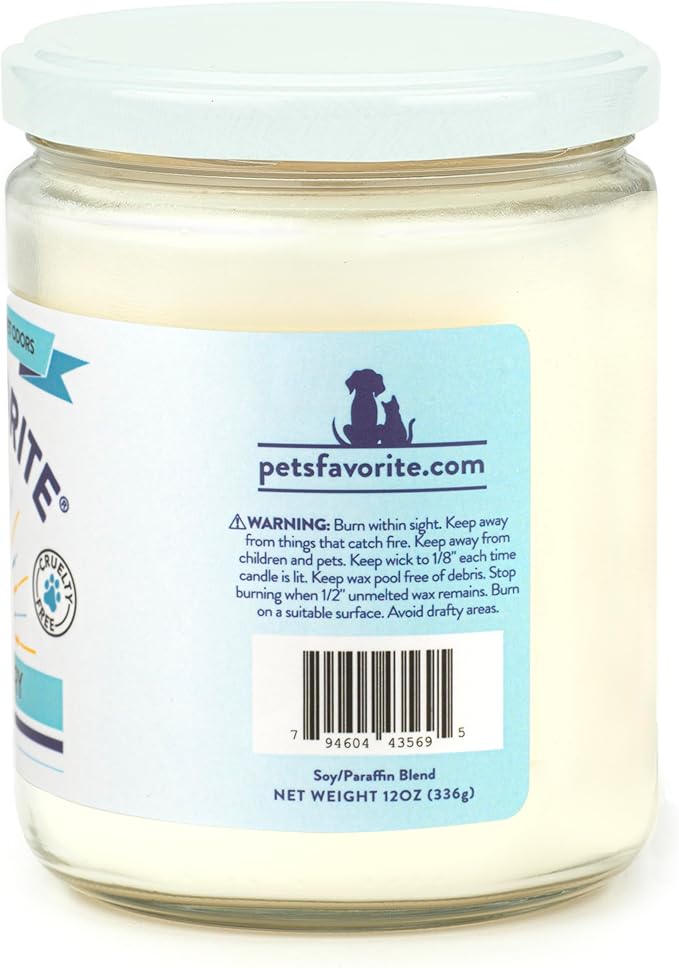 Pet's Favorite Pet Odor Candle, Clean Burning, Long Lasting Scented Candles with a Cotton Wick. (Clean Laundry, Pack of 2)