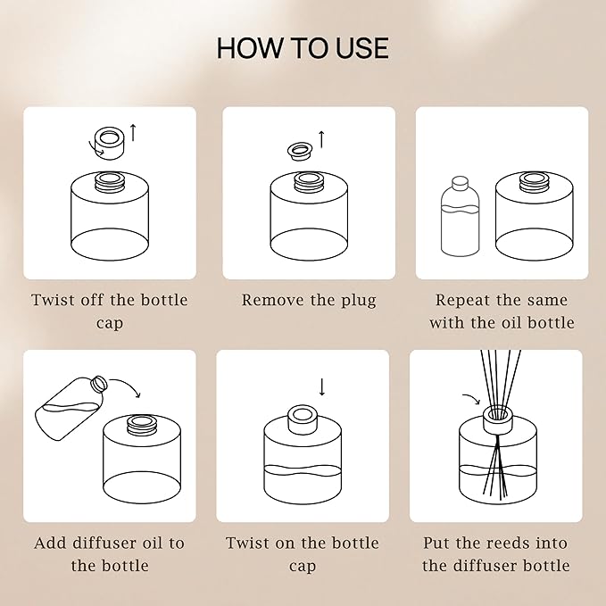 VINEVIDA Scent NO. 39 Reed Diffuser - 120mL (4oz) - Signature Scent: Genuine Leather, Reed Diffusers for Home, Office, Bathroom, Made in USA Scent Diffuser Sticks, Room Fragrance Diffuser