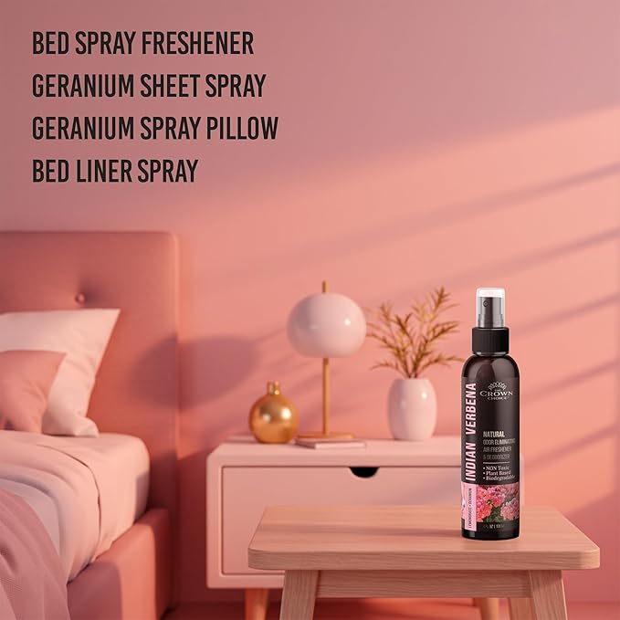 Non-Toxic Odor Eliminator, Natural Geranium & Lemongrass Air Freshener Spray for Home, Room, Closet & Couch Deodorizer, Long Lasting Bathroom & Toilet Freshener, Safe for Kids & Pets - 4 oz Pack of 1