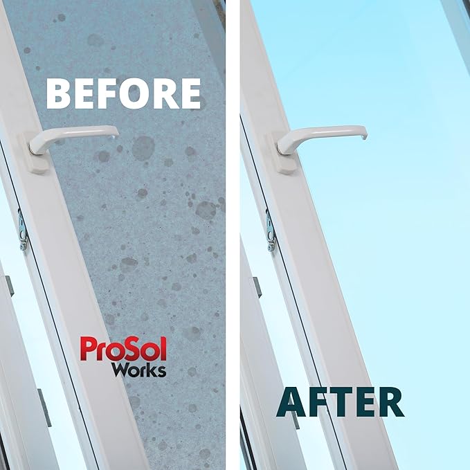 ProSol Works Glass Cleaner 16 oz - All Purpose Cleaning Spray for Glass Doors & Windows, Mirrors & Chrome Surfaces - Glasses Spray Helps Remove Smudges, Fingerprints, Rain Spots & Oil - Glass Cleaners