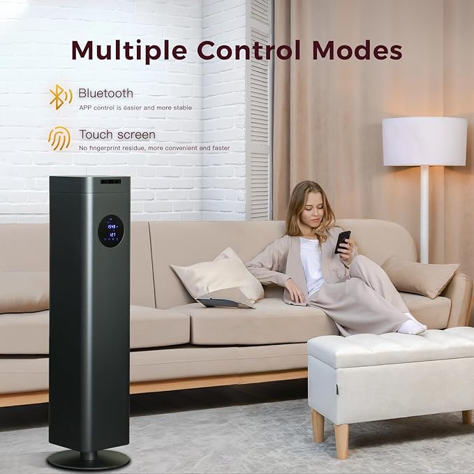 Waterless Diffuser 1500ml Large 25in Essential Oil Machine, Hotel Collection Aroma Cold Air Nebulizer, Smart APP & WiFi & Touch Control 4000 Sq. Ft for Whole House,Office,Mall (Titanium Gray)