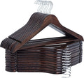 StorageWorks Wooden Coat Hanger, Wood Clothes Hangers, Walnut Brown, 0.5" T (20 Pack)