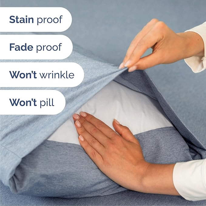 Cal King 6 Piece Sheet Set - Comfy Breathable & Cooling - Soft Hotel Luxury Bedding Set w/ 8-16 Inch Deep Pockets - 1 Flat & 1 Fitted Sheet & 4 Pillowcases - Wrinkle Free & Easy Care - Heathered Blue