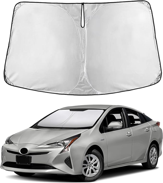 EcoNour Windshield Sun Shade for Toyota Prius Hatchback 2016–2022 | Front Window Sunshade | Foldable Car Sun Protector | Blocks UV Rays & Keeps Interior Cooler