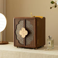Kinsuite Black Walnut Jewelry Box - 5-tier Jewelry Organizer with Secure Double-Door, Safe with Lock for Earring, Ring, Necklace, Bracelets