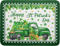 Shamrock Gnome Truck Dish Drying Mat Lucky Clover Dish Drainer Mat 18x24 inch Absorbent Fast Dry Pad for Kitchen Counter Coffee Bar Decor