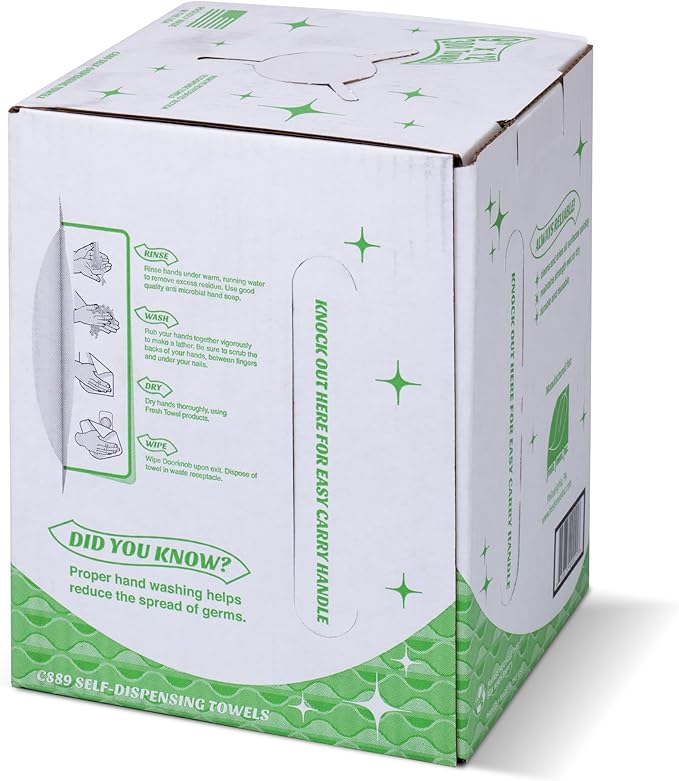 Fresh Towel Ultra Strong Center Pull Shop Towels - (1 Box of 300) Disposable Cleaning Towels - White, 9 x 12 inches - FT500