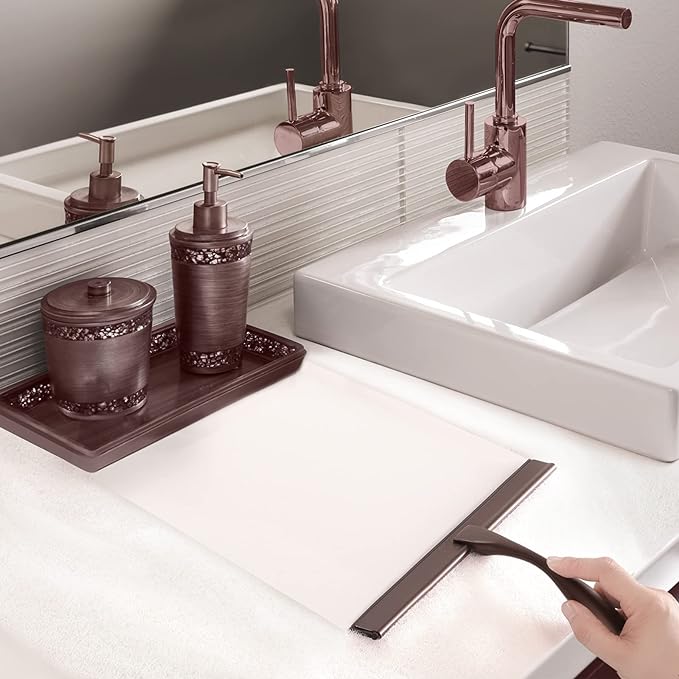 Hiware All-Purpose Shower Squeegee for Shower Doors, Bathroom, Window and Car Glass - Bronze, Stainless Steel, 12 Inches