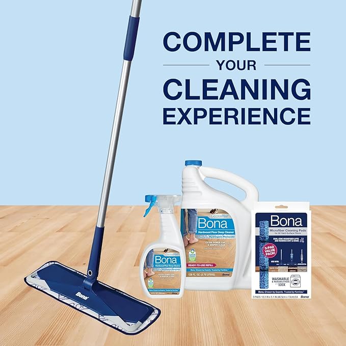 Bona PowerPlus Hardwood Floor Deep Cleaner Spray - 32 fl oz - Refillable - Oxygenated Formula and Residue-Free Floor Cleaning Solution - for Wood Floors
