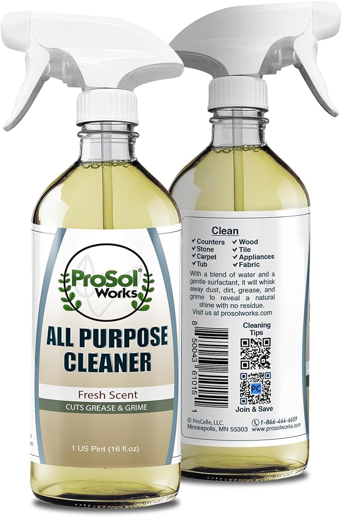 PROSOL WORKS All Purpose Cleaner Cleaning Spray 16 oz - Multi Surface Cleaner Use to Clean Counters, Wood, Stone, Tile, Fabric, Tub & Appliances Revealing Natural Shine & Refreshing Scent