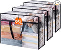 Lifewit 3 Pack Clear Clothes Storage Bags, 95L Plastic Blanket Storage Bag, Vinyl Foldable Moving Bags with Zipper，Closet Organizers and Storage Containers for Comforter, Bedding, Duvet, Pillow