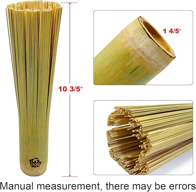 Ring-far Handmade Bamboo Wok Brushes 2 Pack – 100% Natural, No Metal, Eco-Friendly Scrubbers for Carbon Steel & Cast Iron Woks, Pans, Dishes, Teapots(for Small Pot use)