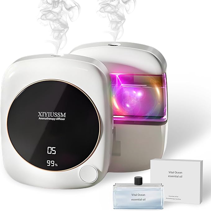 Waterless Essential Oil Diffuser for Home Office Travel Ultrasonic Aromatherapy Small Cordless Diffuser with 7 Mist Modes for Bedroom Bathroom Hotel Car Portable Air Freshener & Scent Machine