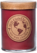 ECO CANDLE CO. Recycled Candle, Crushed Cranberry, 18 oz. Double Wick - Scents of Fresh Cranberries, Apples, Citrus, Clove & Cinnamon - 100% Soy Wax, No Lead, Kraft Paper Label & Lid, Hand Poured