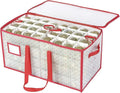 Sattiyrch Plastic Christmas Ornament Storage Box with Trays,Customizable Dividers, Dust-Proof Durable Ornament Organizer Holder,Christmas Storage Containers,Holds 128 x 3 Ornaments