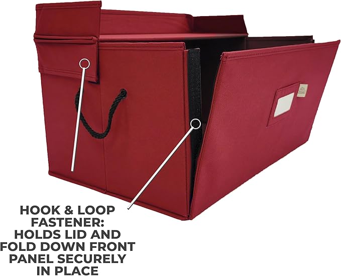 612 Vermont Christmas Ornament Storage Box with 3 Trays, Adjustable Acid-Free Dividers, Holds 60-4 Inch Ornaments