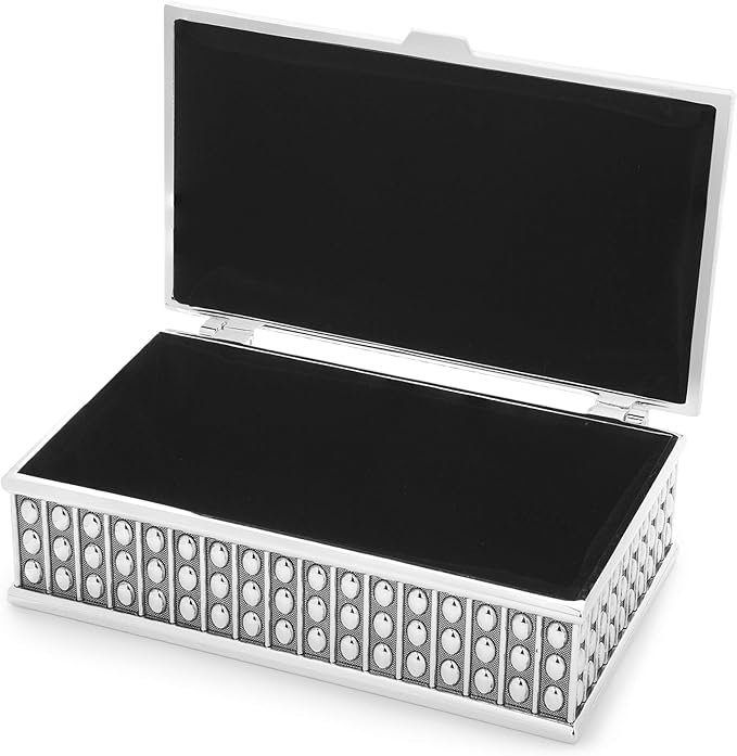 THINGS REMEMBERED Engraved Beaded Texture Jewelry Box (Free Customization), Antique Inspired Engraved Keepsake Box, Personalized Gifts for Women