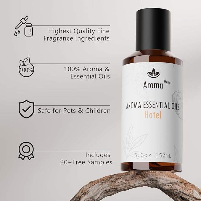 Hotel Diffuser Oil - Inspired by Luxury Scent - Essential Oils Blend (Clementine and Santal) - Luxury Aromatherapy Oil for Waterless Diffuser, Humidifier, Ultrasonic & Reed - 150mL