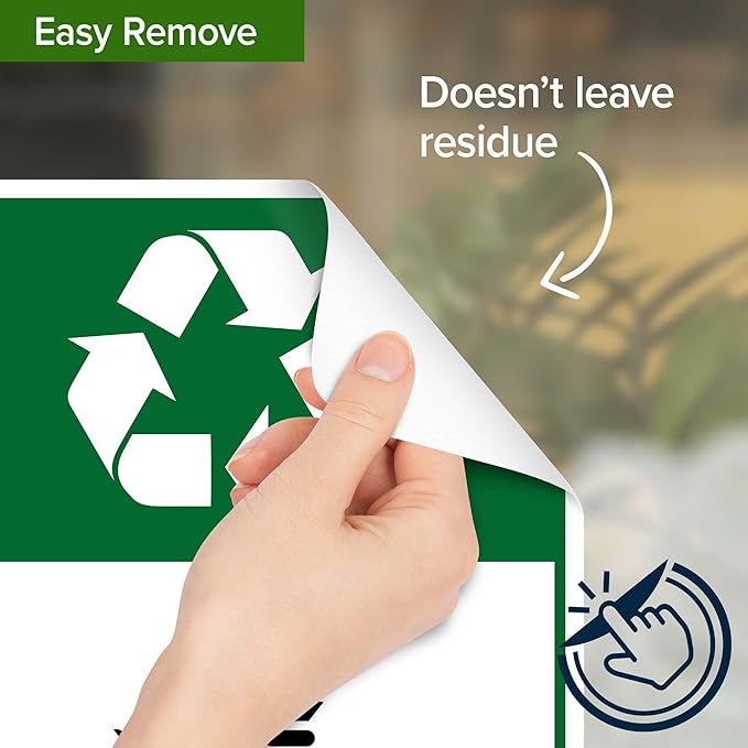 Bagged Trash Only Please Recycle Use The Proper Container Sign, 10x7 Inches, 4 Mil Vinyl Decal Stickers Weather Resistant, Made in USA by My Sign Center