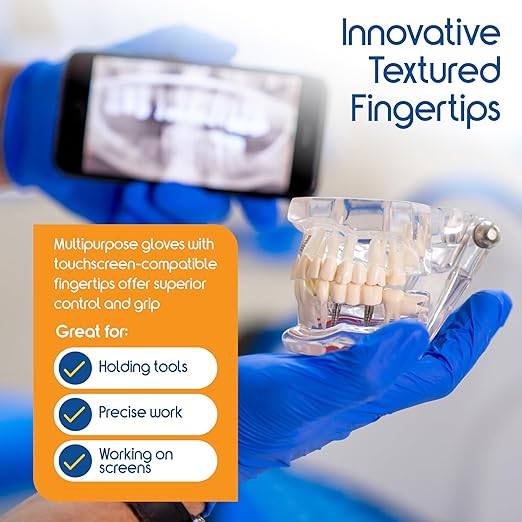 Inspire Cobalt Blue Nitrile Disposable Gloves | 4.5 Nitrile Safety Medical Exam Cooking Cleaning Disposable Gloves (Blue - Box of 100, Small)