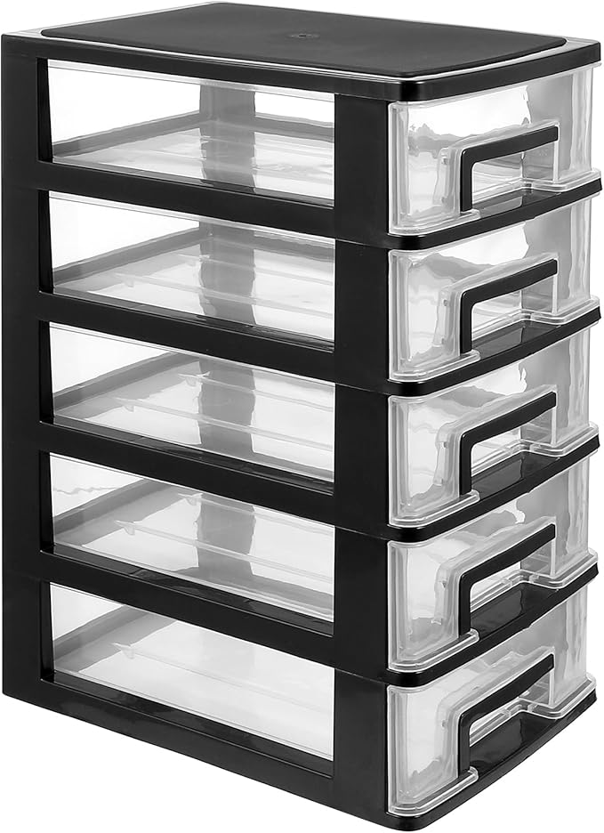 DOITOOL Plastic Storage Drawer Desk Organizer Versatile Drawer Type Storage Box for Sundries Cosmetics Jewelry and Headdress Home Office Desktop Organization