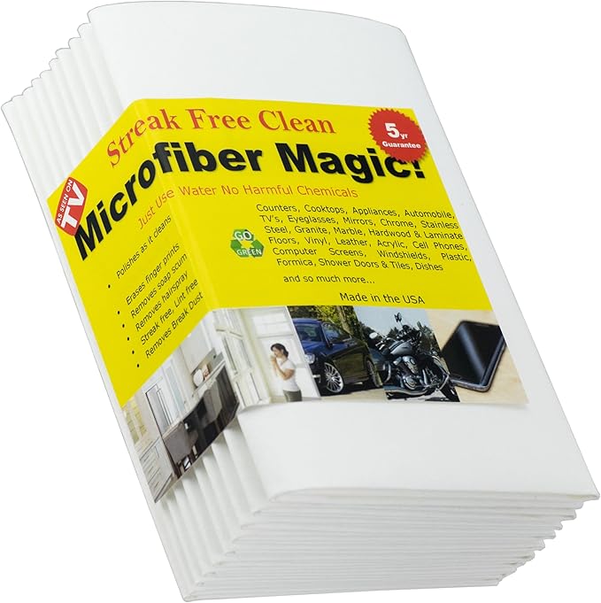 AERAI GROUP Microfiber Magic Streak Free Cleaning Cloth 10 Pack Clean Any Surface with Just Water Eco Friendly Perfect for Window, Mirror, Glass, Kitchen, Counters, Appliances, Car, Cycle, TV Screen