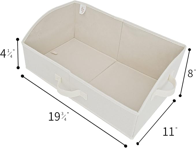 GRANNY SAYS Shelf Storage Baskets, Clothes Storage Bin, Organizer and Storage Bins, Trapezoid Storage Boxes, Clothing Bins for Changing Table Closet Shelves, Pearl White, Jumbo, 3-Pack