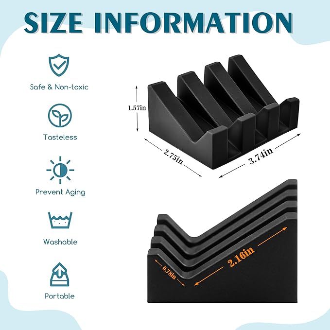 Coipdfty Self Draining Soap Dish Holder,Silicone Soap Dish,for Bathroom,Kitchen, Sponges，Can Extend Soap Life，Keep Soap Bars Dry and Easy Cleaning (Black,1-Pack)