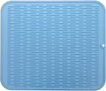 MicoYang Silicone Dish Drying Mat for Multiple Usage,Easy clean,Eco-friendly,Heat-resistant Silicone Mat for Kitchen Counter or Sink,Refrigerator or Drawer Liner Light Blue 2XL 24 inches x 18 inches