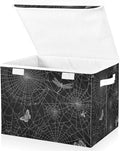 Halloween Baskets Collapsible Storage Bins with Lids, Spiderweb Butterfly Dragonfly Storage Boxes Clothes Baskets for Organizing