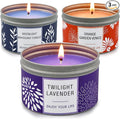 Scented Candles Gift for Women, Large 3 Pack 100 Hour Long Lasting Soy Wax Candles for Home, Bulk Value Aromatherapy Candle Set with Valentines Gift Box-Lavender, Orange Blossom & Mahogany Candle