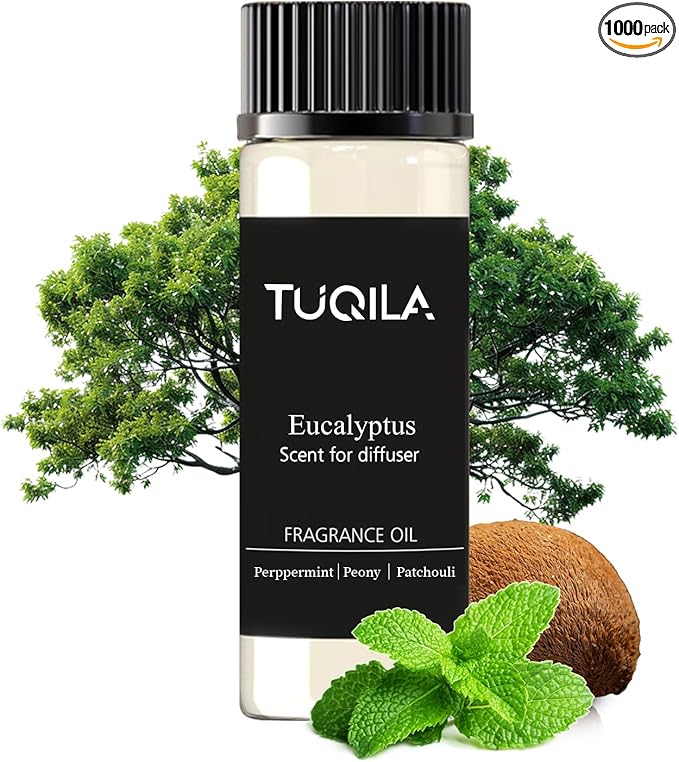 Waterless Essential Oil 20ml Eucalyptus Hotel Scent- Lemon, Bergamot, Ocean, Jasmine, Amber& Musk Fragrance for Home, Hotel, Office, Car Aroma Scent Oils for Diffusers