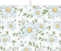 Watercolor Daisy White Dish Drying Mat for Kitchen Counter, Microfiber Absorbent Dish Draining Mat, Large Kitchen Drying Mat Heat Resistant Drying Pad for Dishes Utensils Countertops Sinks 18x24 Inch