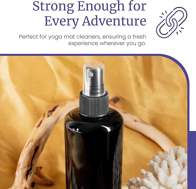 Infinity Jars 200 Ml (6.7 fl oz)Black Ultraviolet Glass Fine Mist Spray Bottle Cleaning Products Refillable Containers Homemade Perfume Blends Room, Sprays Bath Beauty Hair, Screw Top Bottles 10-Pack